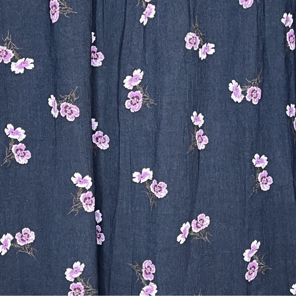 MADEWELL Pintuck Popover Shirt in Pansy Bouquet Floral Peasant Blouse 3/4 Sleeve - Picture 6 of 9